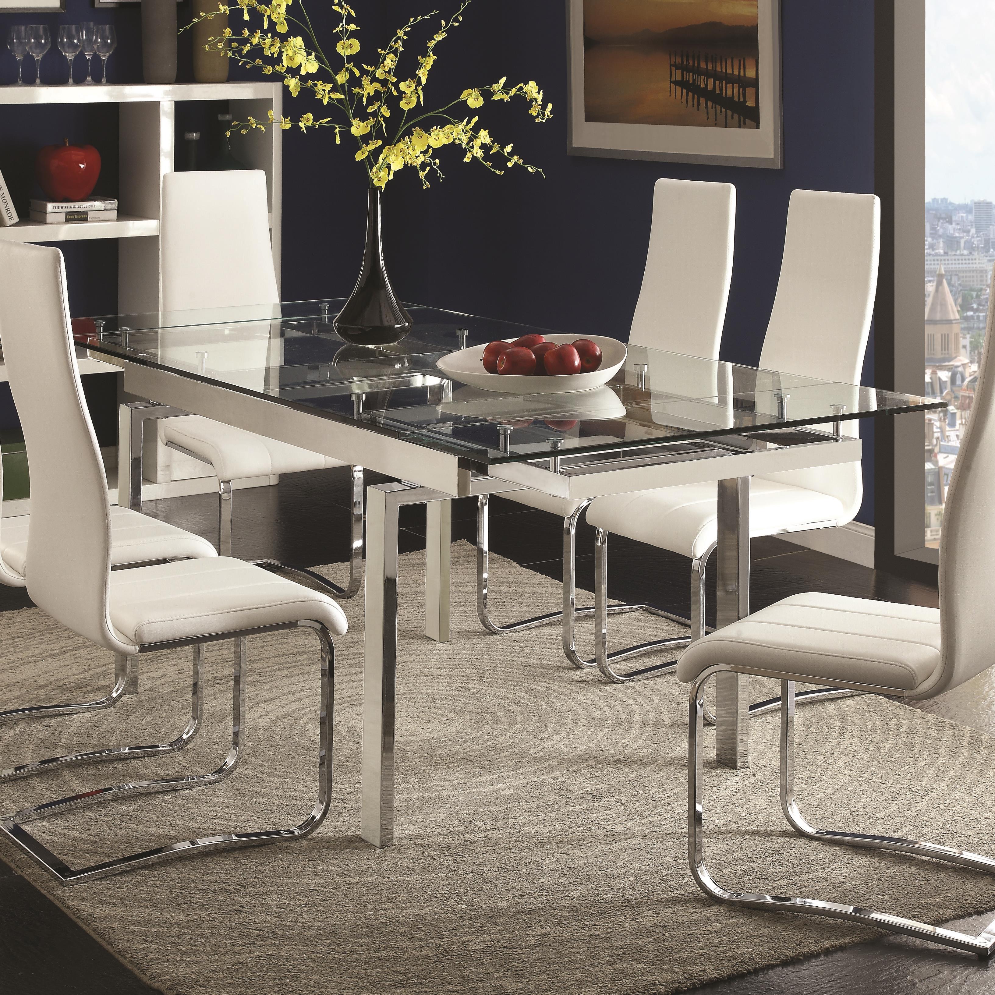 Modern glass dining best sale table and chairs